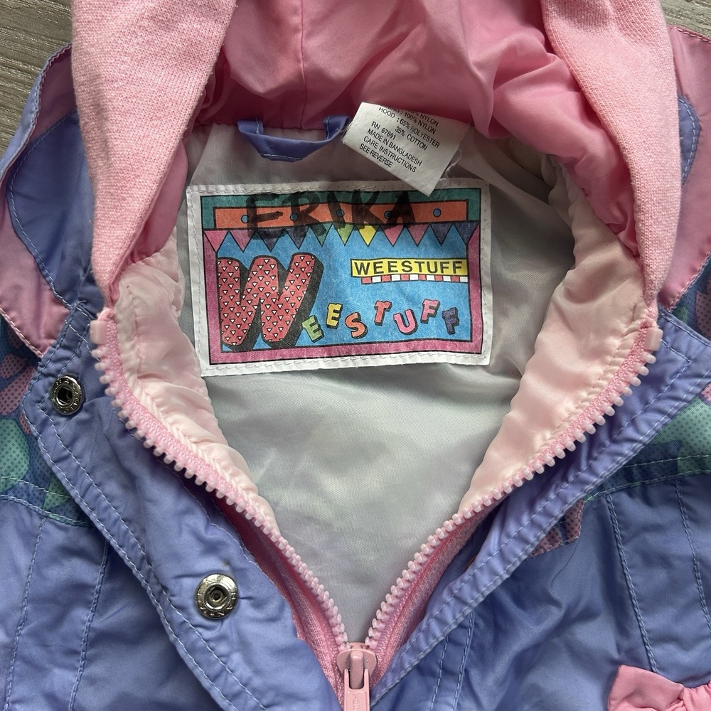 Weestuff Vintage Girls Purple And Pink Floral And Bow Jacket 24M - Picture 3 of 9